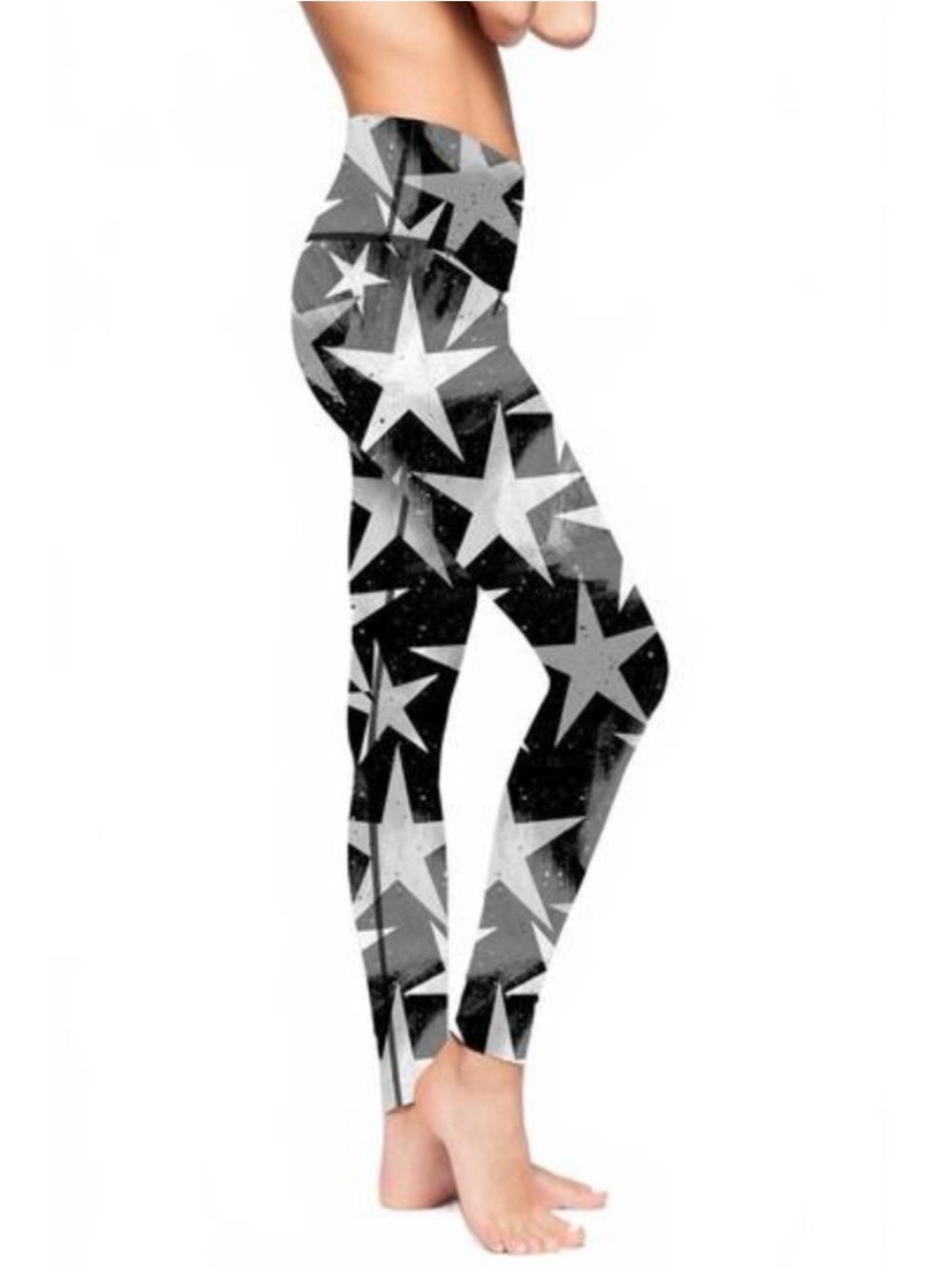 Playground M Superstition Printed Legging Black Gray Star High-Rise Stretch Pant